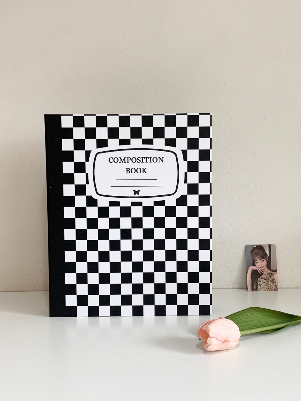 [PREORDER] PopKoolShop A4 1 inch Binder | Customizable Kpop Photocard Binder| 4 Ring Planner K-pop Binder Bullet Journal Scrapbook Gifts | New Checkered Design