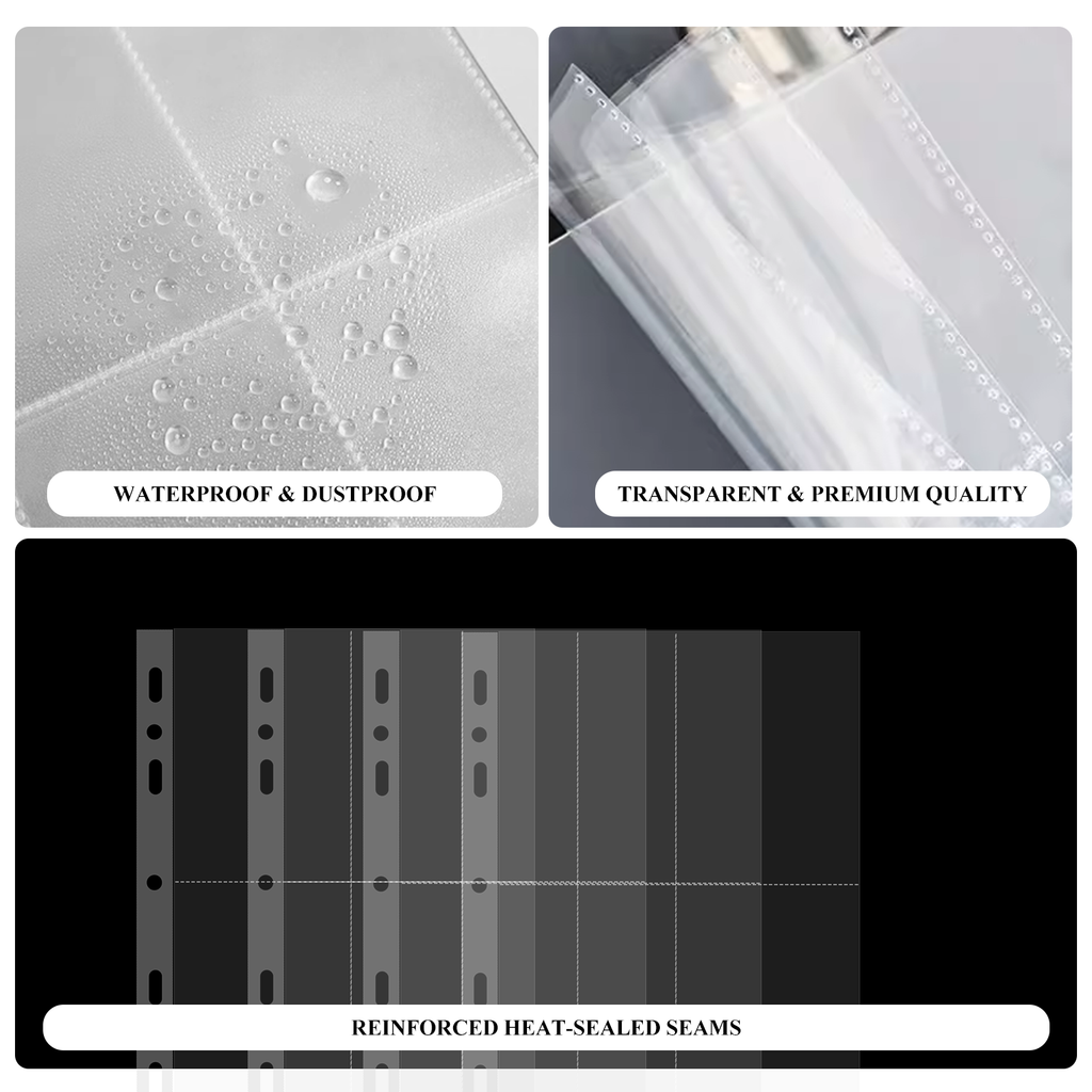 CeyiJun Kpop Photocard Binder Refills, Double Sided Sleeves, 100 Microns, Clear (A4 9-Pockect 10)