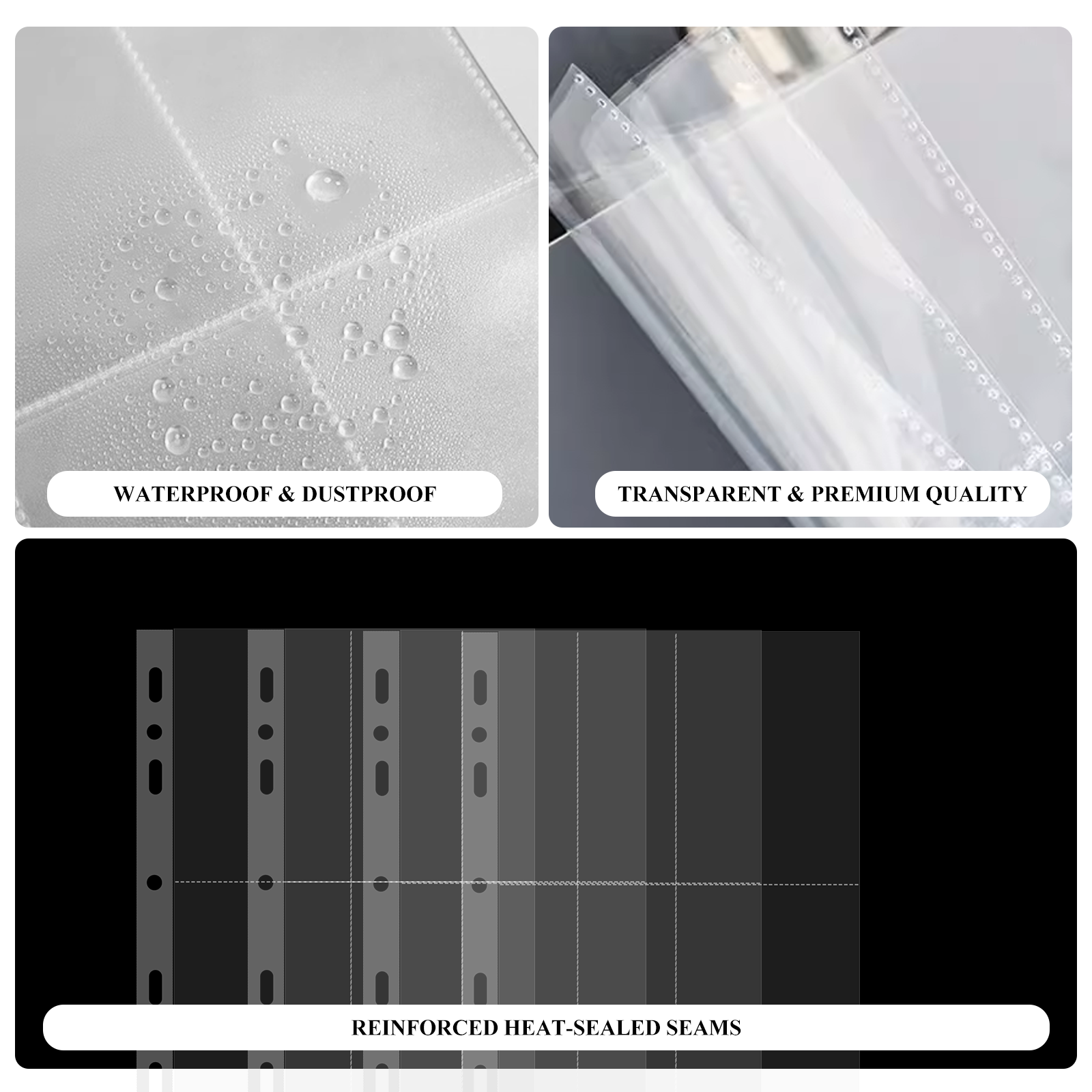 CeyiJun Kpop Photocard Binder Refills, Double Sided Sleeves, 100 Microns, Clear (A4 9-Pockect 10)