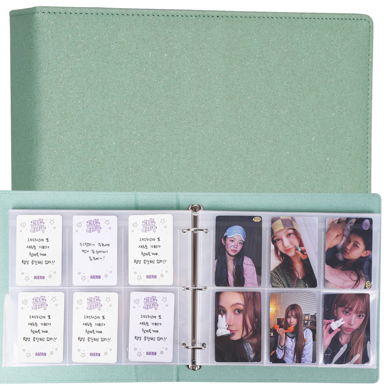 CeyiJun Moonlight Photocard Binder with 50 Pages 6 Pocket Single Side Inner Refills Acid-Free with 300 Pockets