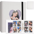 CeyiJun Heart Minimalist Photocard Binder with 30 Pages 4 Pocket Single Side Inner Refills and 2 Divider Acid-Free
