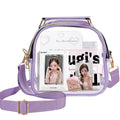 Aesthetic Clear Kpop Concert Bag, Stadium Approved Crossbody Bag with Adjustable Strap Game Day Kpop Merch Gifts Stan