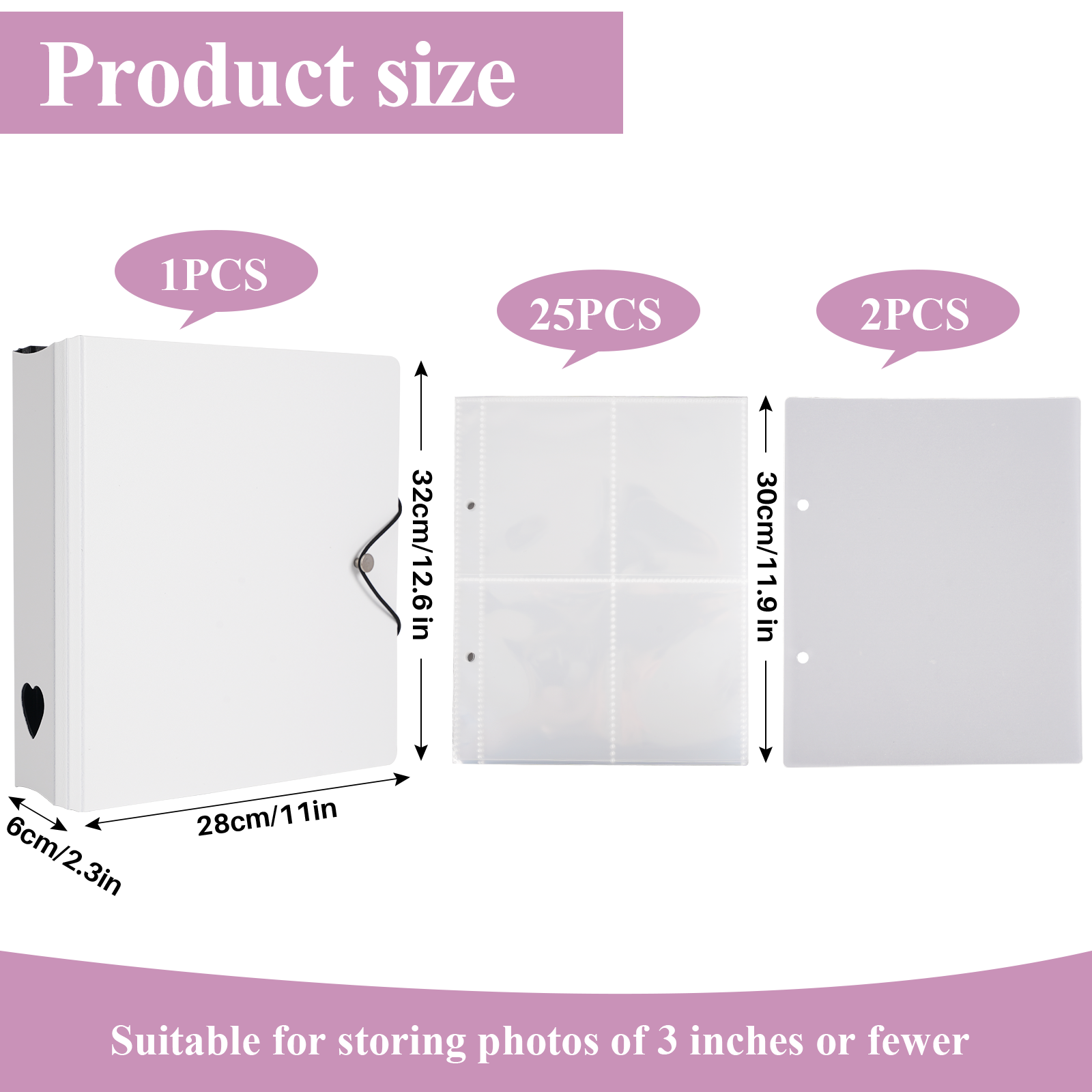 CeyiJun Minimalist Photocard Binder with 25 Pages 4 Pocket Single Side Inner Refills and 2 Divider Acid-Free with 100 Pockets