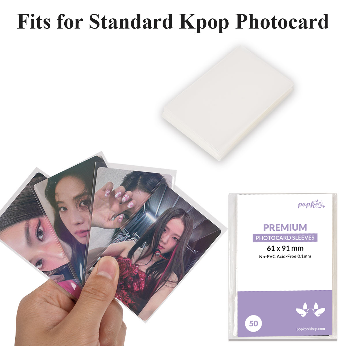 CeyiJun Kpop Photocard Sleeves 100 Microns｜ All Sizes Kpop photocards Clear Protector Acid-Free 61x91 mm