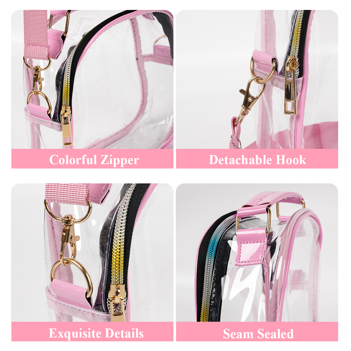 Aesthetic Clear Kpop Concert Bag, Stadium Approved Crossbody Bag with Adjustable Strap Game Day Kpop Merch Gifts Stan