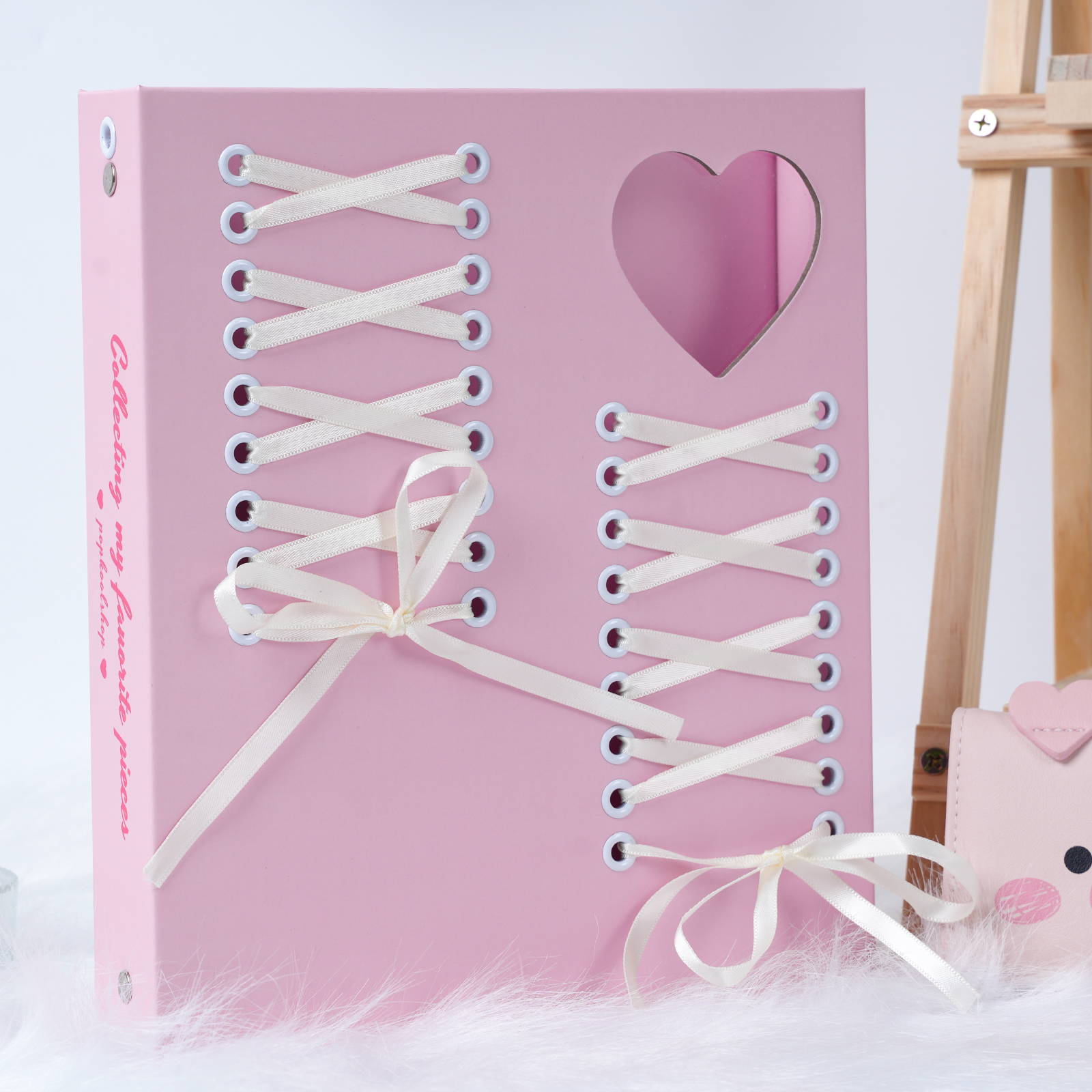 CeyiJun Ballet Ribbon Photocard Binder 100 Pockets with 25 Pcs Inner Pages, Korean Pop Photocard Holder Book, Photocard Album, 3 Ring K-Pop Album Photo Card Binder Book, 4 Photo Style Photo