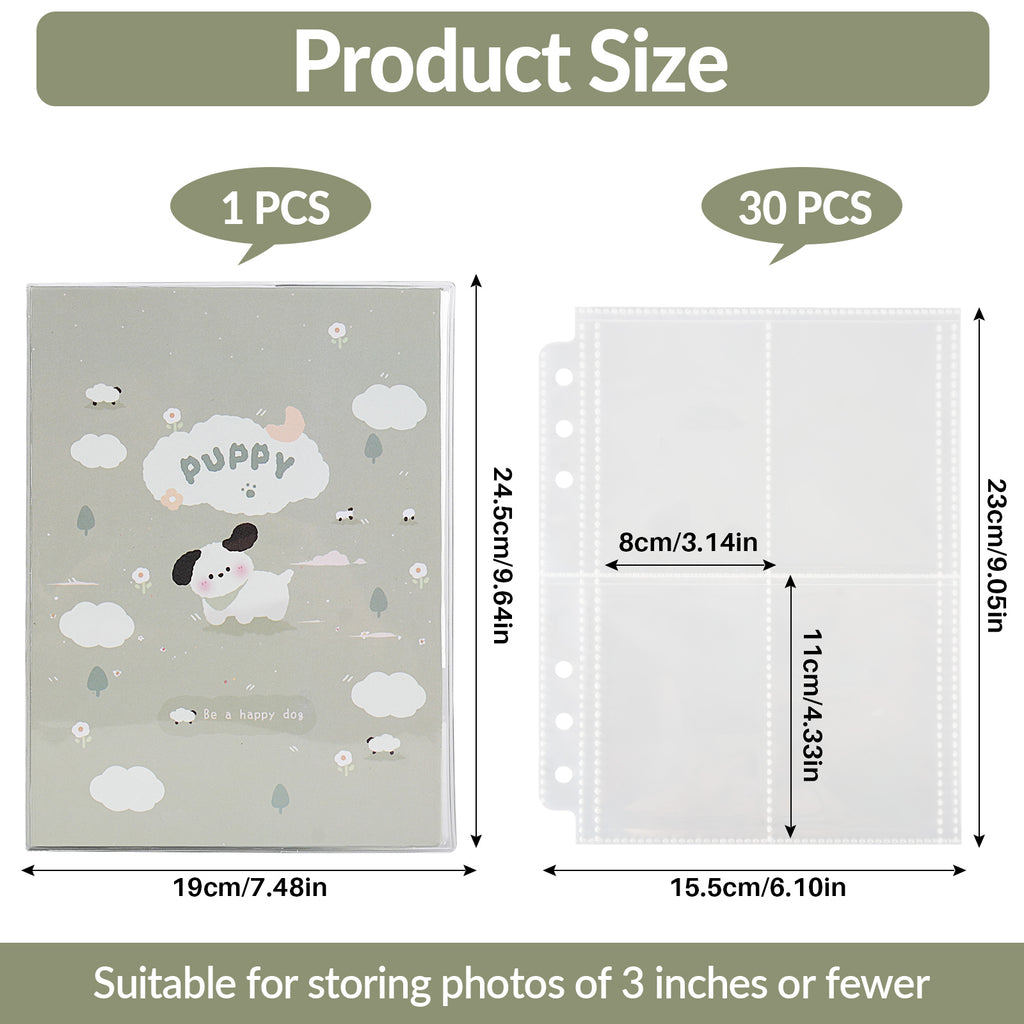 CeyiJun Cartoon Photocard Binder with 25 Pages 4 Pocket Single Side Inner Refills 200 Pockets