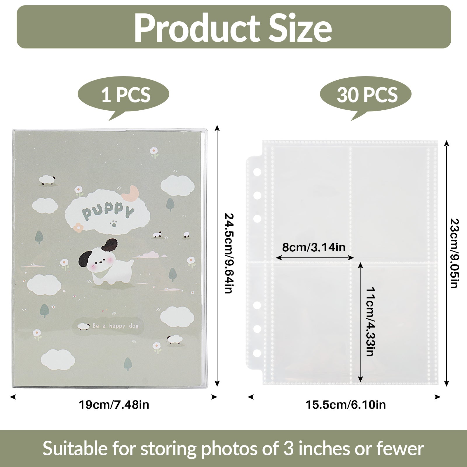 CeyiJun Cartoon Photocard Binder with 25 Pages 4 Pocket Single Side Inner Refills 200 Pockets