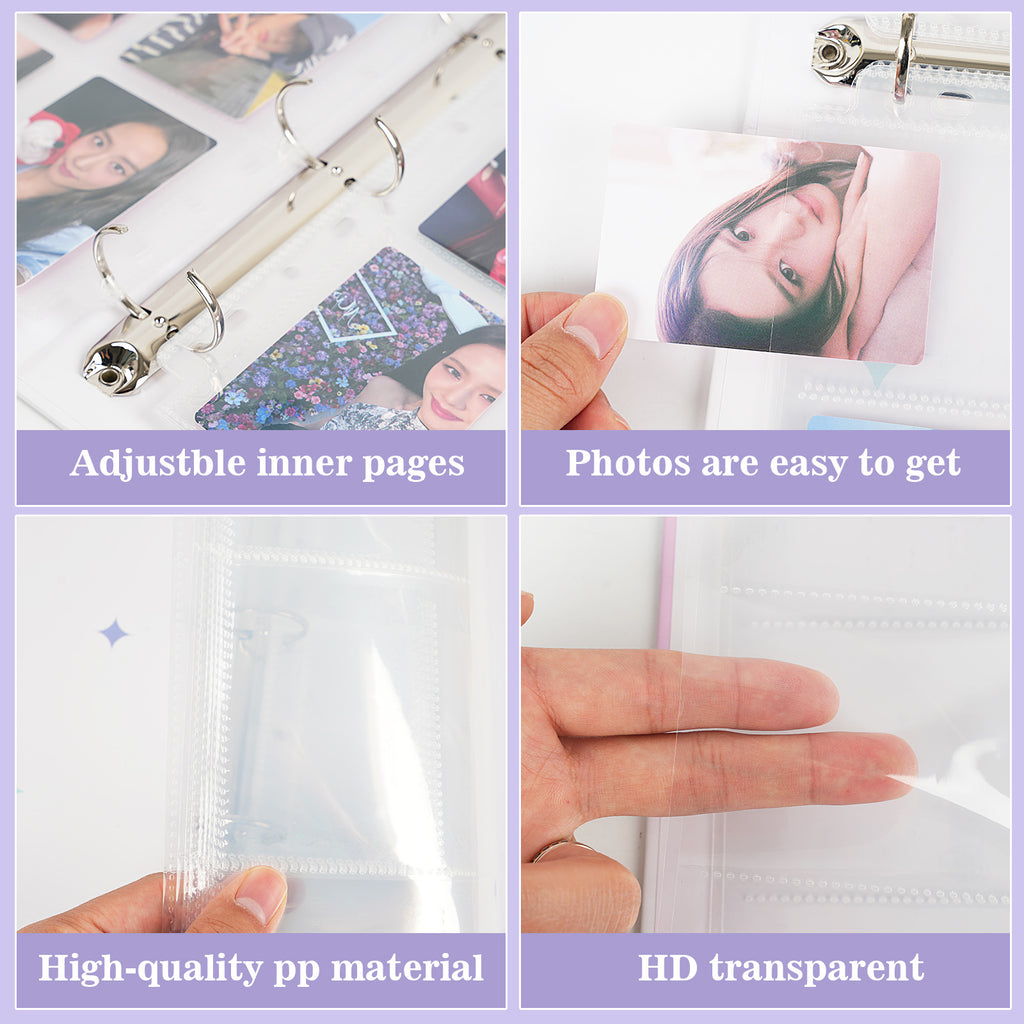 CeyiJun Butterfly Photocard Binder with 30 Pages 9 Pocket Single Side Inner Refills Acid-Free 270 Pockets