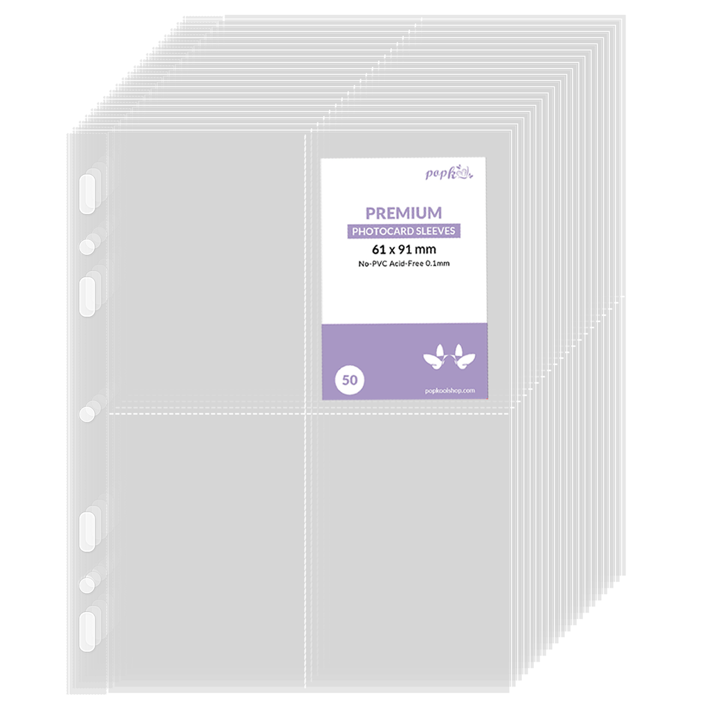 CeyiJun Kpop Photocard Binder Refills, Double Sided Sleeves, 100 Microns, Clear (A5 4-Pocket 25)