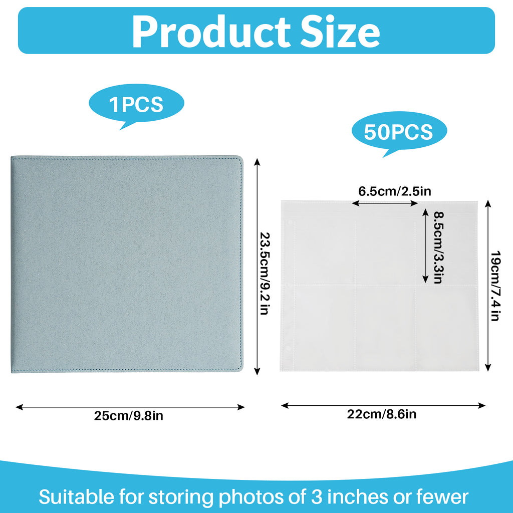 CeyiJun Moonlight Photocard Binder with 50 Pages 6 Pocket Single Side Inner Refills Acid-Free with 300 Pockets