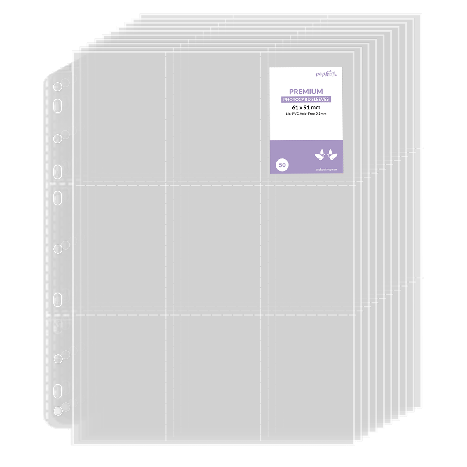 CeyiJun Kpop Photocard Binder Refills, Double Sided Sleeves, 100 Microns, Clear (A4 9-Pockect 10)