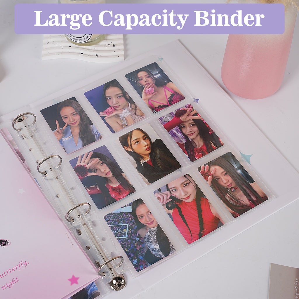 CeyiJun Butterfly Photocard Binder with 30 Pages 9 Pocket Single Side Inner Refills Acid-Free 270 Pockets