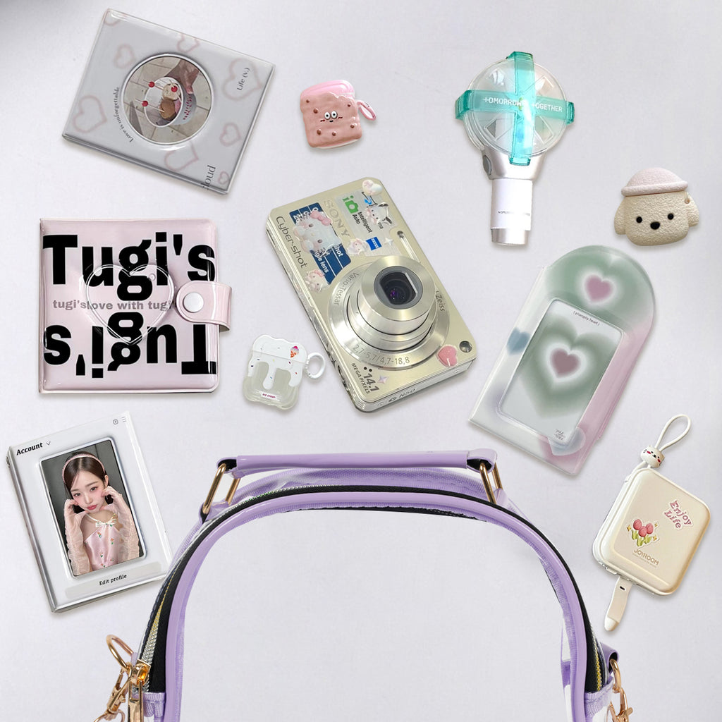 Aesthetic Clear Kpop Concert Bag, Stadium Approved Crossbody Bag with Adjustable Strap Game Day Kpop Merch Gifts Stan