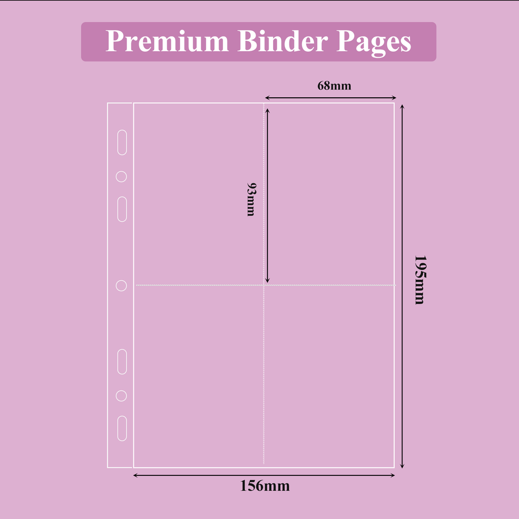 CeyiJun Kpop Photocard Binder Refills, Double Sided Sleeves, 100 Microns, Clear (A5 4-Pocket 25)