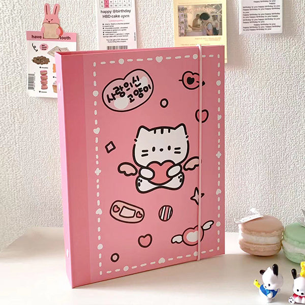 CeyiJun Cartoon Photocard Binder with 25 Pages 4 Pocket Single Side Inner Refills 200 Pockets