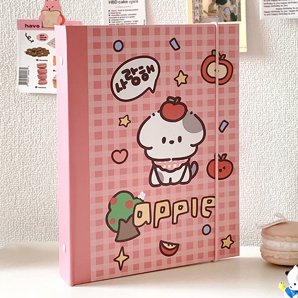 CeyiJun Cartoon Photocard Binder with 25 Pages 4 Pocket Single Side Inner Refills 200 Pockets