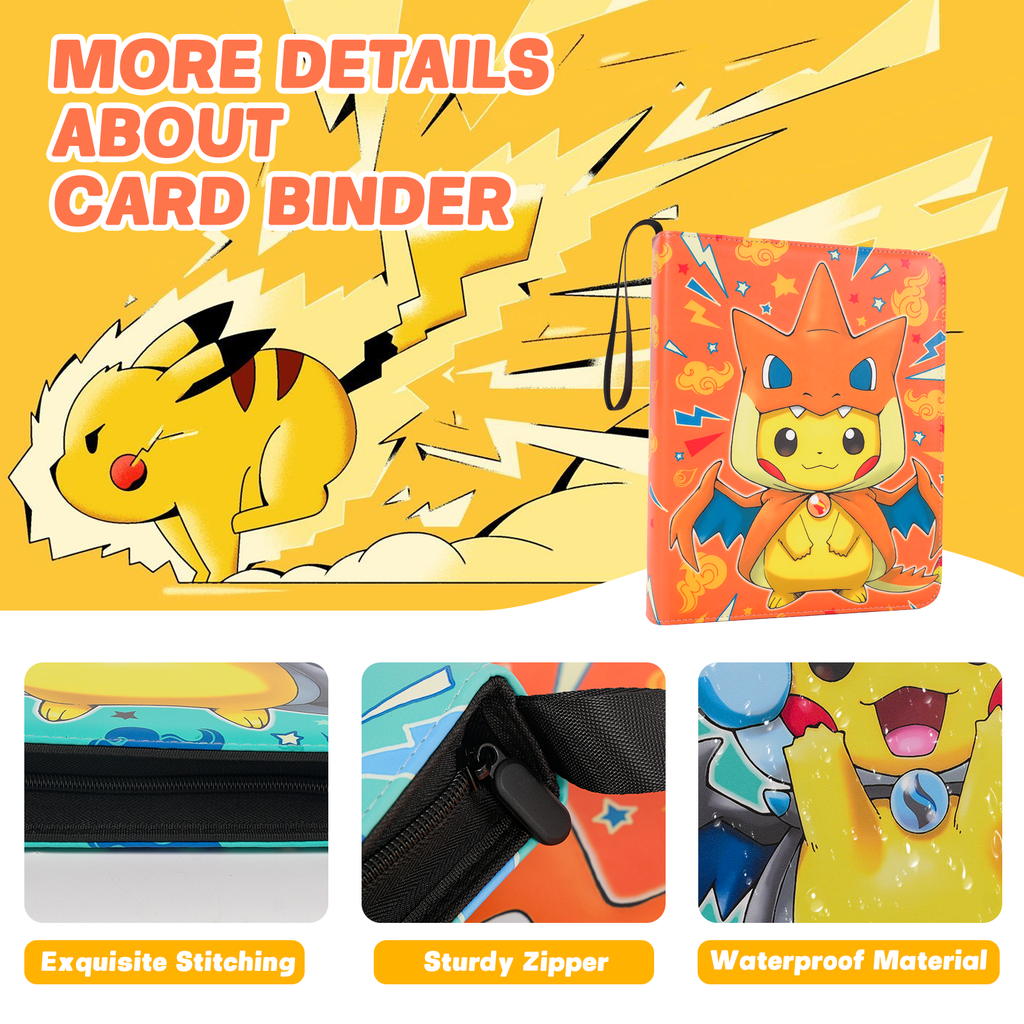 Game Card Binder 900 Pockets of Trading Card Binder with 9 Pocket Card Holder Binder contains 50 Removable Card Sleeves Card Collection Binder PU Organized