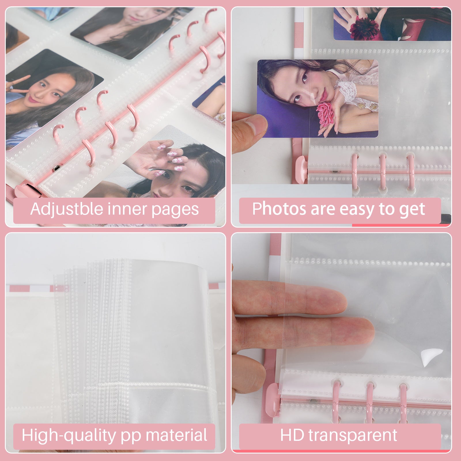 CeyiJun Checkered Photocard Binder with 25 Pages 4 Pocket Double Side Inner Refills with 200 Pockets