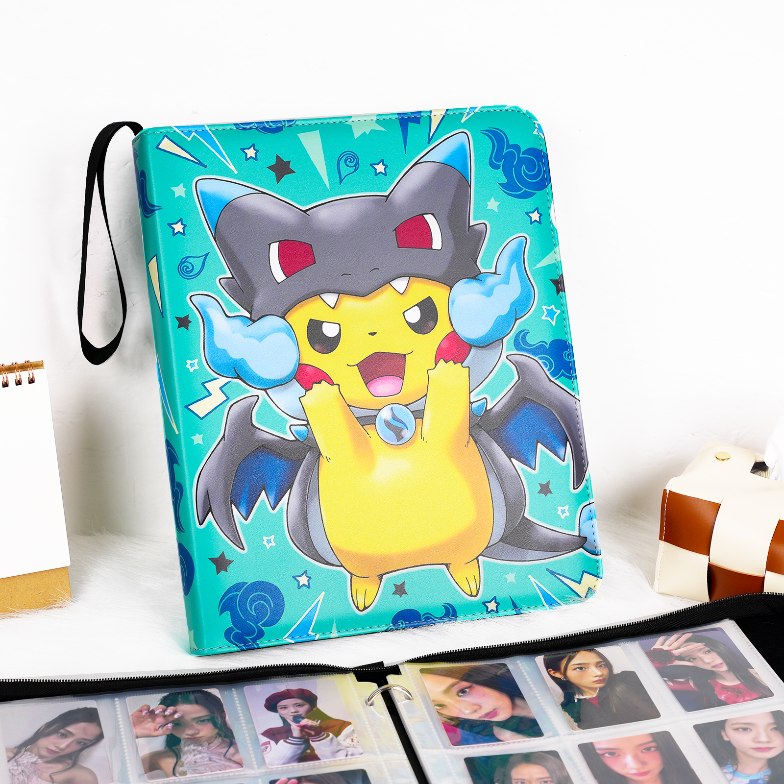 Game Card Binder 900 Pockets of Trading Card Binder with 9 Pocket Card Holder Binder contains 50 Removable Card Sleeves Card Collection Binder PU Organized