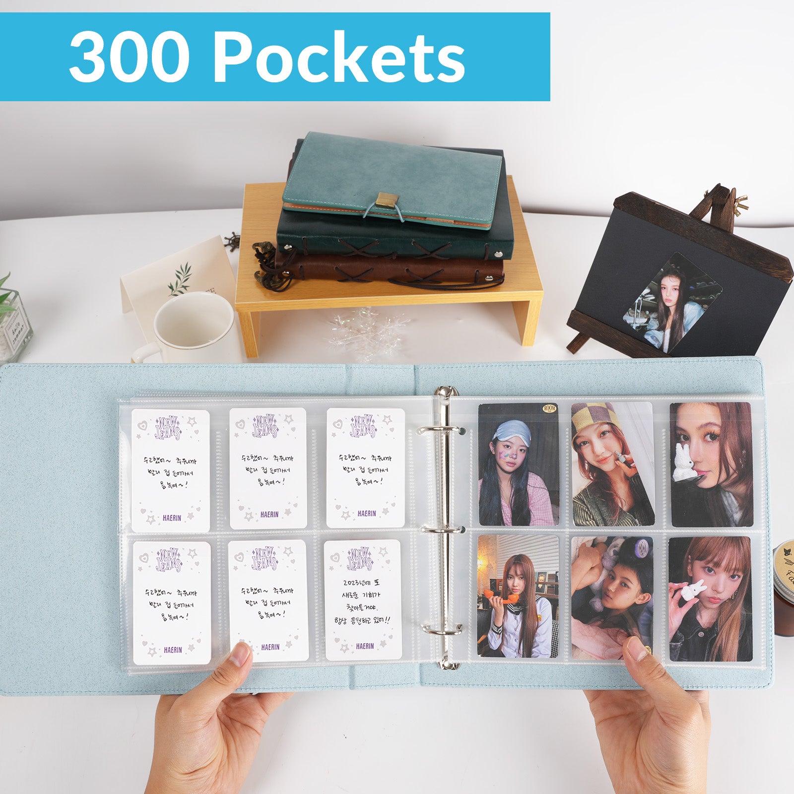 CeyiJun Moonlight Photocard Binder with 50 Pages 6 Pocket Single Side Inner Refills Acid-Free with 300 Pockets