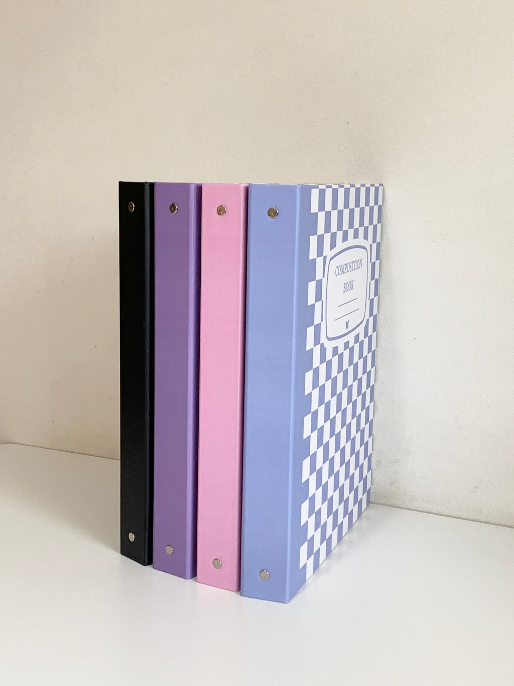 [PREORDER] PopKoolShop A4 1 inch Binder | Customizable Kpop Photocard Binder| 4 Ring Planner K-pop Binder Bullet Journal Scrapbook Gifts | New Checkered Design