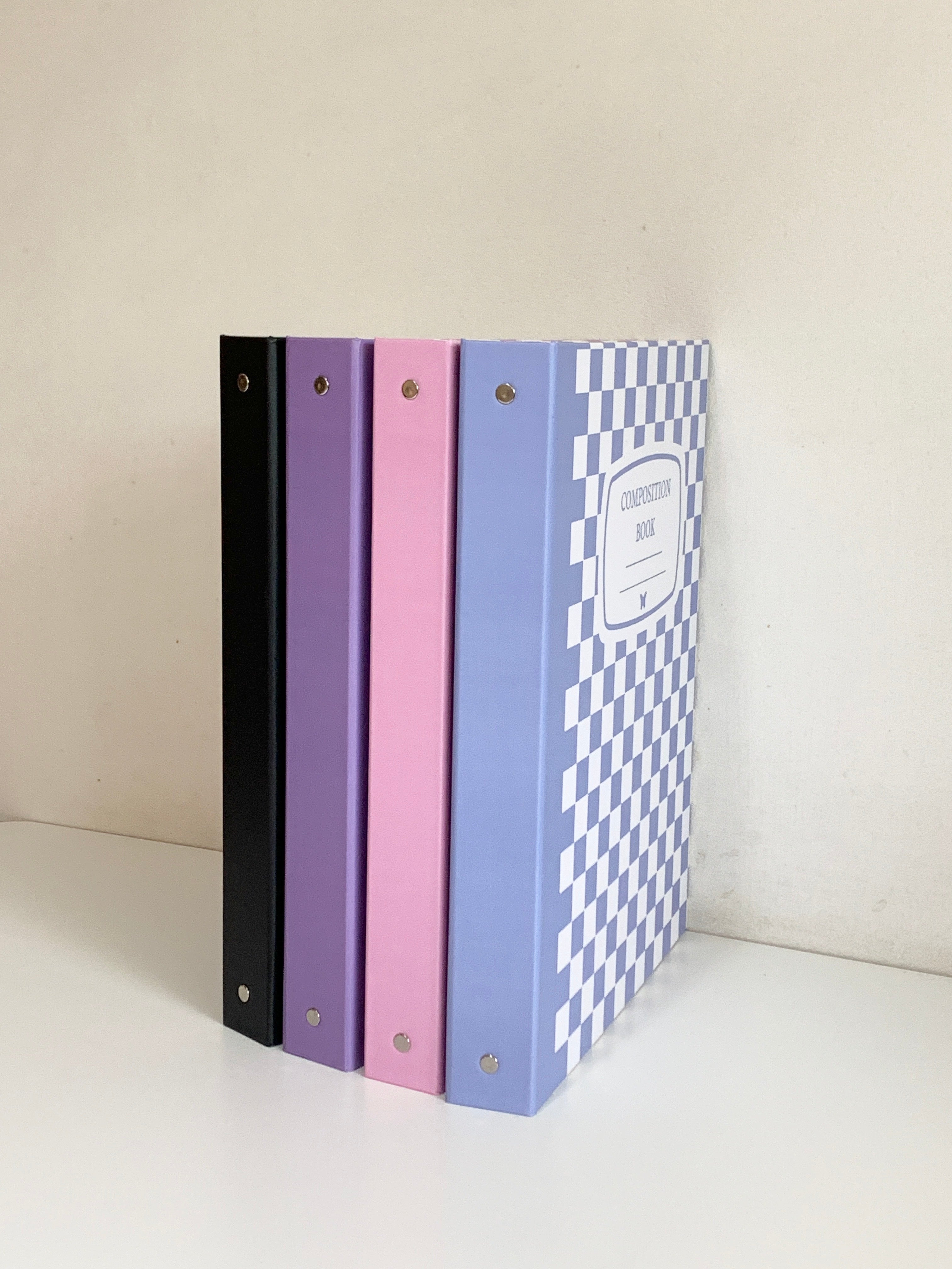 [PREORDER] PopKoolShop A4 1 inch Binder | Customizable Kpop Photocard Binder| 4 Ring Planner K-pop Binder Bullet Journal Scrapbook Gifts | New Checkered Design