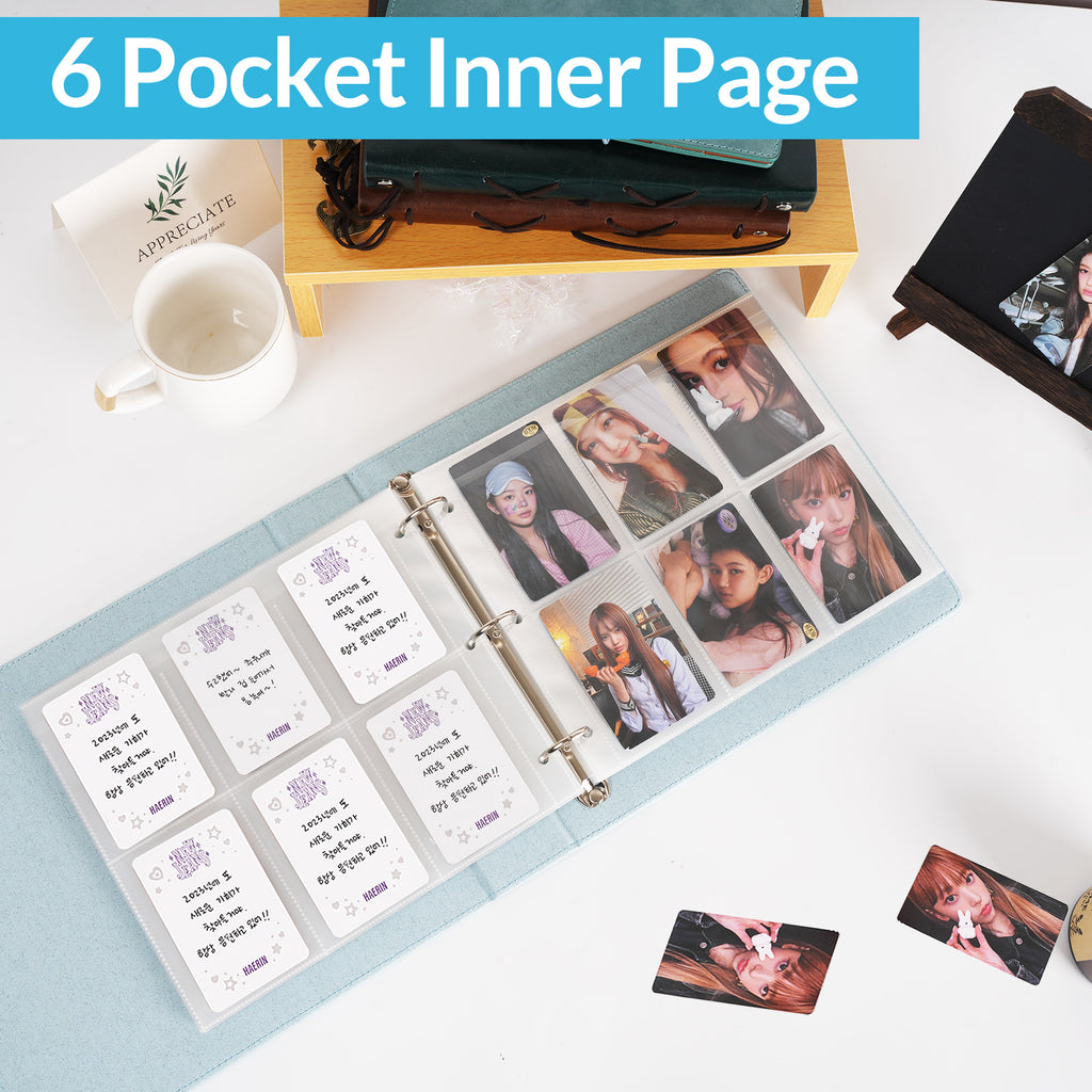 CeyiJun Moonlight Photocard Binder with 50 Pages 6 Pocket Single Side Inner Refills Acid-Free with 300 Pockets