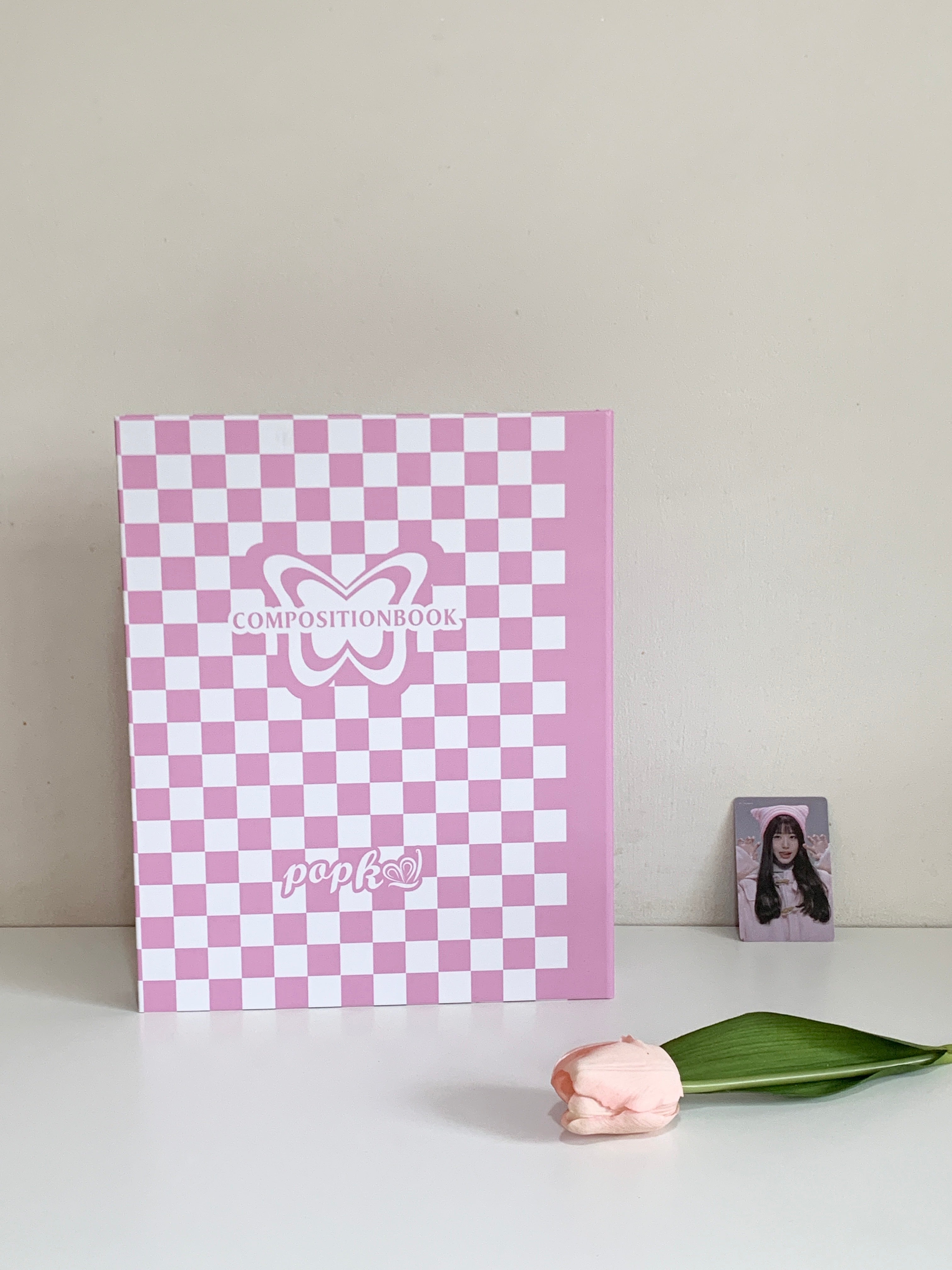 [PREORDER] PopKoolShop A4 1 inch Binder | Customizable Kpop Photocard Binder| 4 Ring Planner K-pop Binder Bullet Journal Scrapbook Gifts | New Checkered Design