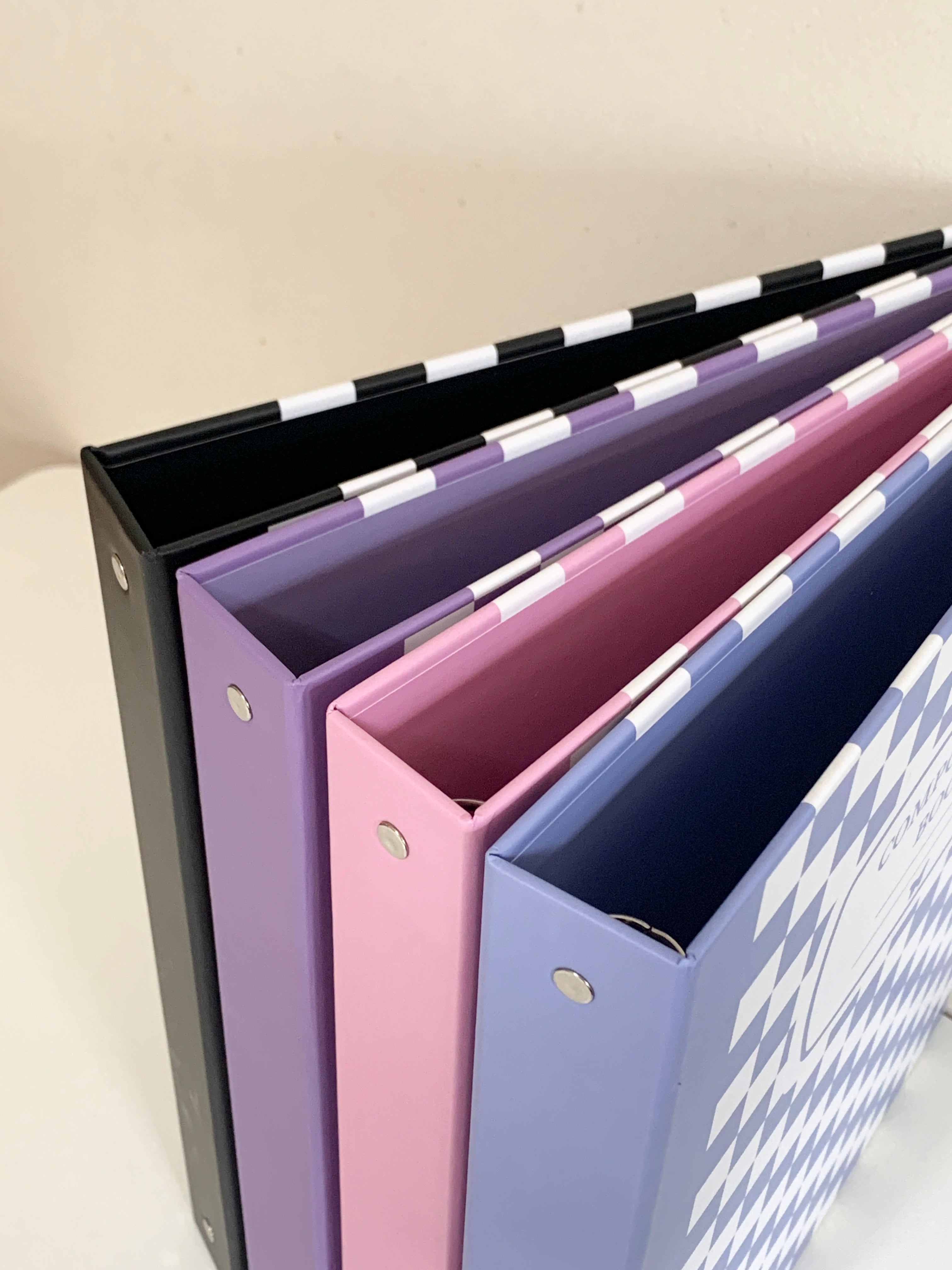 [PREORDER] PopKoolShop A4 1 inch Binder | Customizable Kpop Photocard Binder| 4 Ring Planner K-pop Binder Bullet Journal Scrapbook Gifts | New Checkered Design