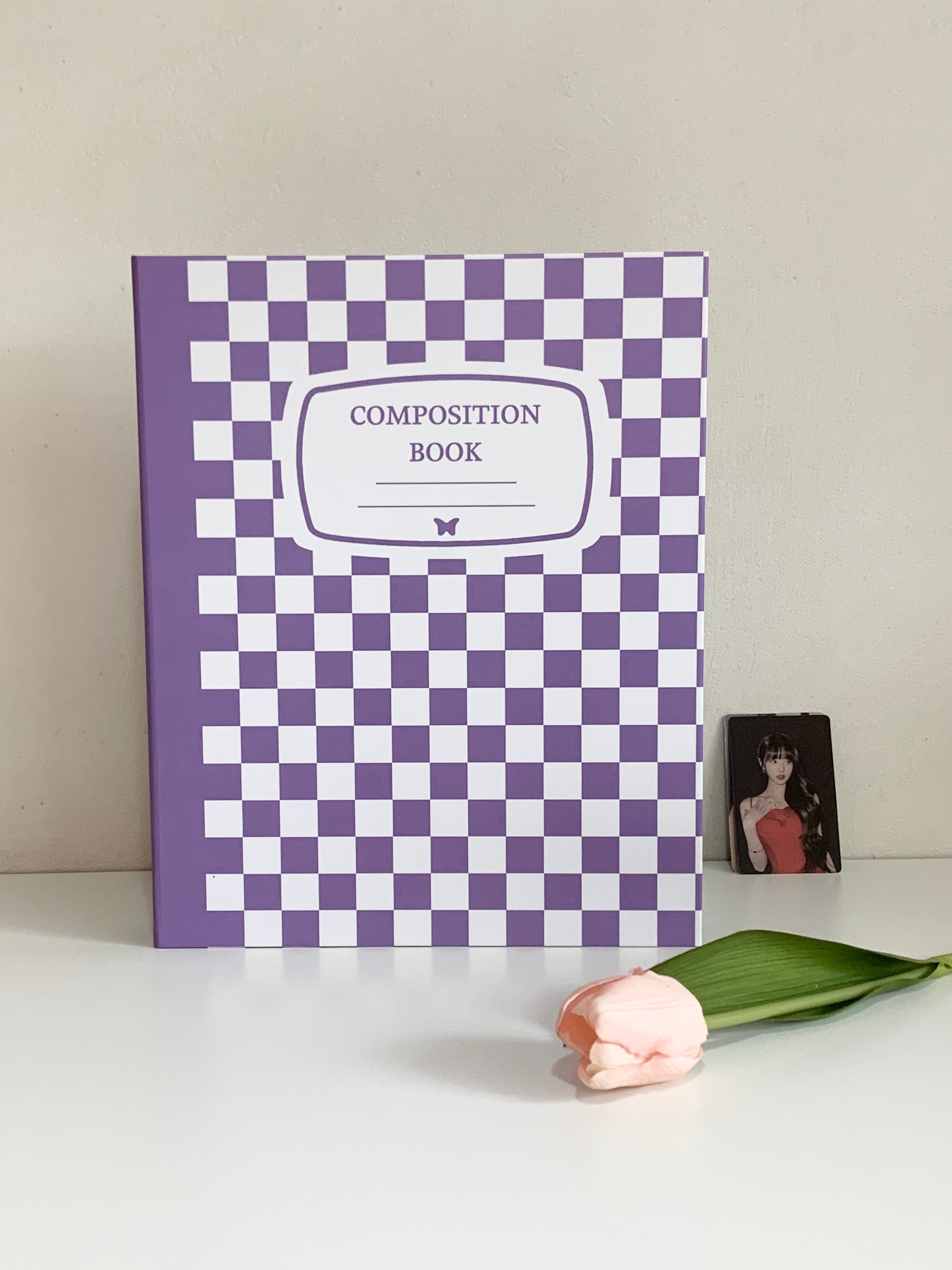 [PREORDER] PopKoolShop A4 1 inch Binder | Customizable Kpop Photocard Binder| 4 Ring Planner K-pop Binder Bullet Journal Scrapbook Gifts | New Checkered Design