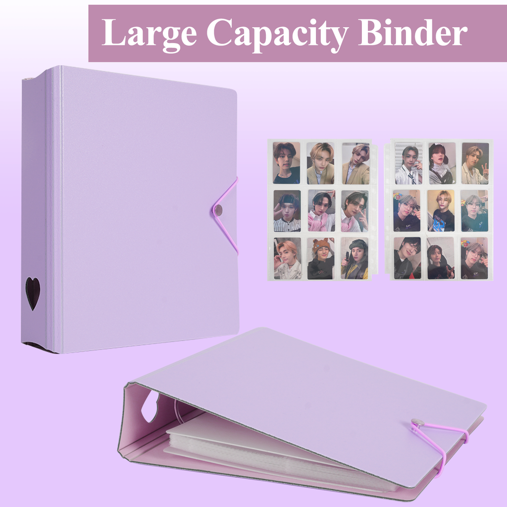 CeyiJun Minimalist Photocard Binder with 25 Pages 9 Pocket Single Side Inner Refills and 2 Divider Acid-Free with 225 Pockets