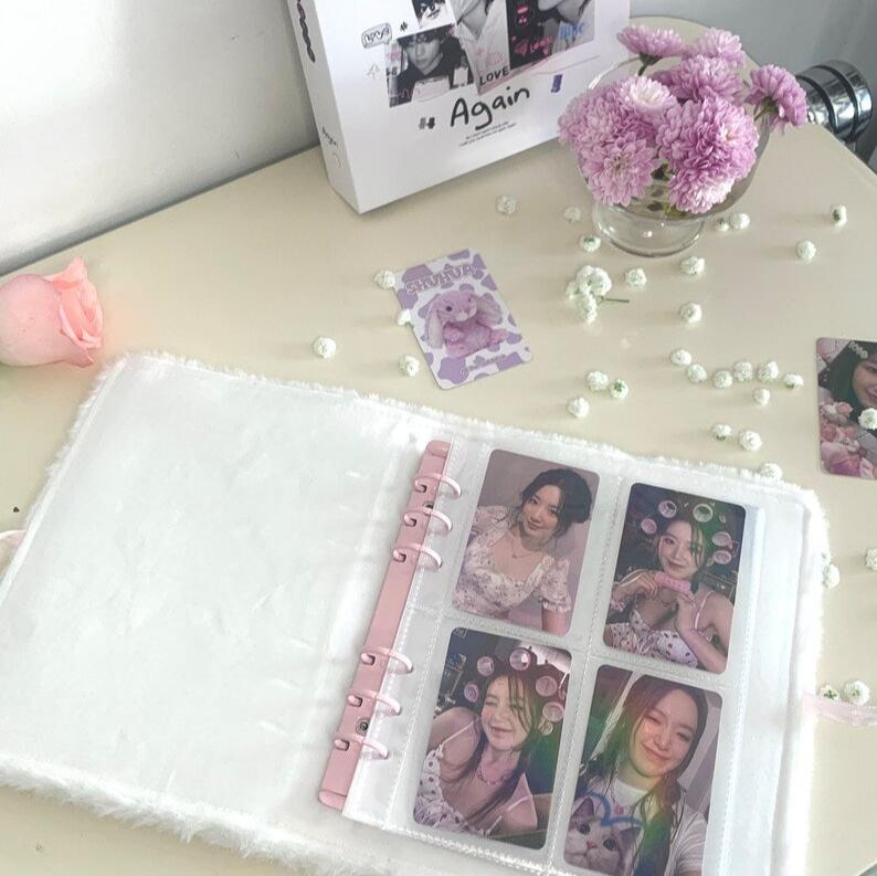 A5 Star fish board furry card book 3 inch album girl star small card six-hole looseleaf card book