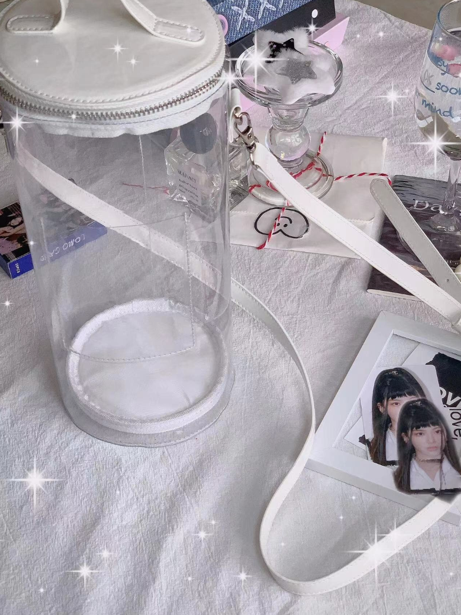 Aesthetic Clear Kpop LightStick Bag, Stadium Approved Crossbody Bag with Adjustable Strap Game Day Kpop Merch Gifts Stan