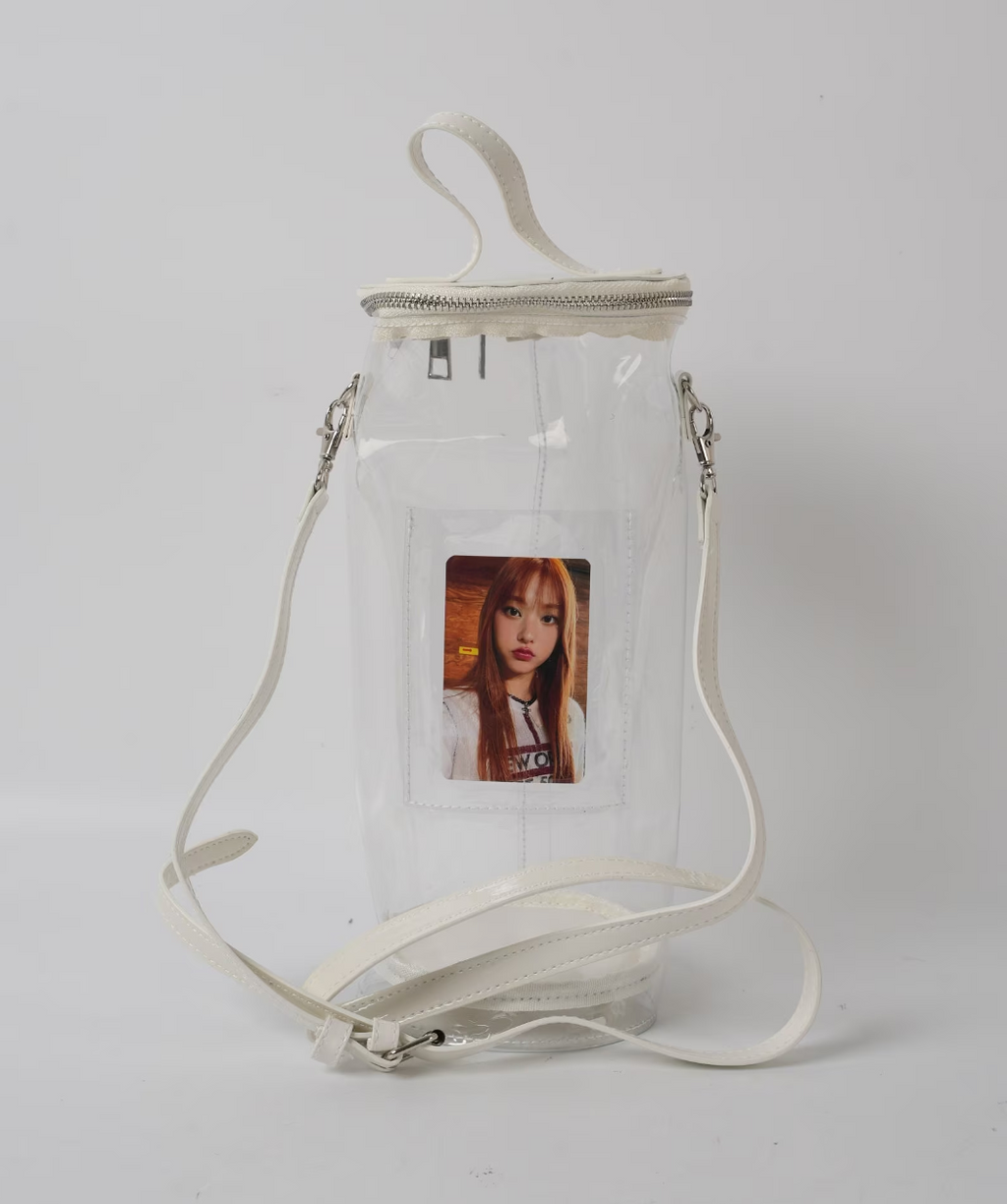 Aesthetic Clear Kpop LightStick Bag, Stadium Approved Crossbody Bag with Adjustable Strap Game Day Kpop Merch Gifts Stan