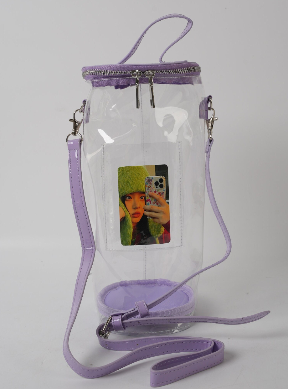 Aesthetic Clear Kpop LightStick Bag, Stadium Approved Crossbody Bag with Adjustable Strap Game Day Kpop Merch Gifts Stan