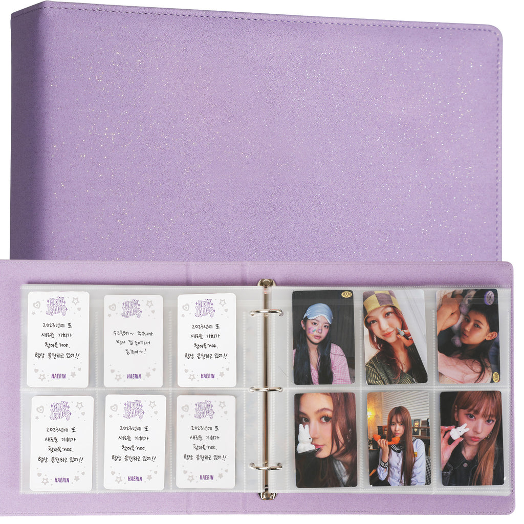 CeyiJun Moonlight Photocard Binder with 50 Pages 6 Pocket Single Side Inner Refills Acid-Free with 300 Pockets