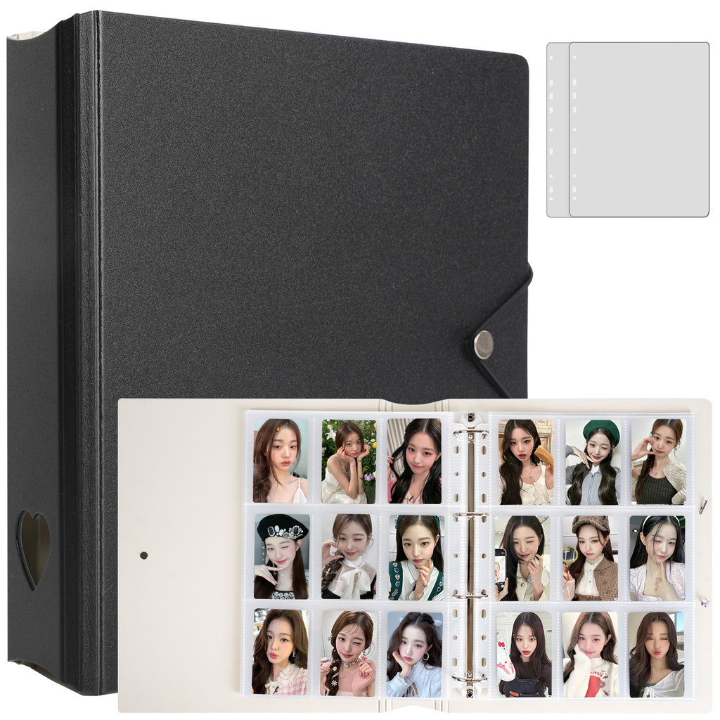 CeyiJun Minimalist Photocard Binder with 25 Pages 9 Pocket Single Side Inner Refills and 2 Divider Acid-Free with 225 Pockets