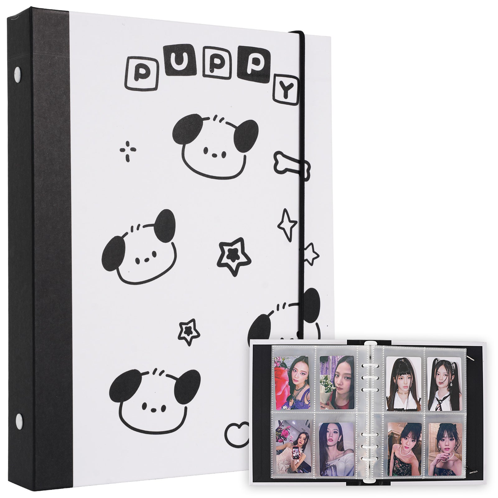 CeyiJun Cartoon Photocard Binder with 25 Pages 4 Pocket Single Side Inner Refills 200 Pockets
