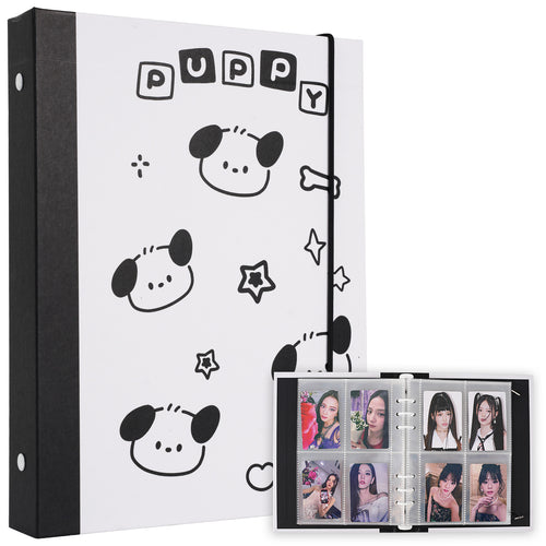 CeyiJun Cartoon Photocard Binder with 25 Pages 4 Pocket Single Side Inner Refills 200 Pockets