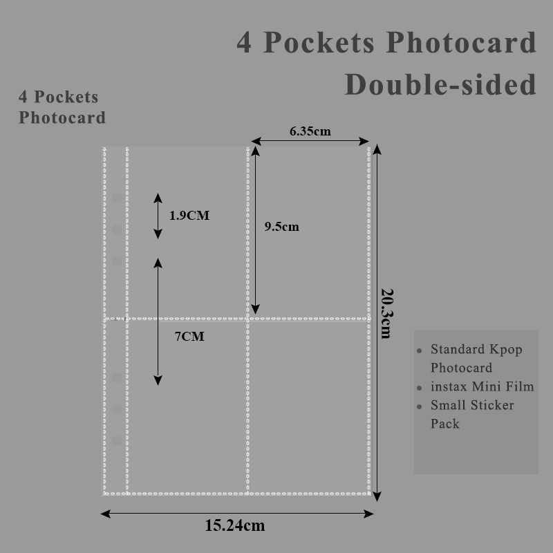 CeyiJun Checkered Photocard Binder with 25 Pages 4 Pocket Double Side Inner Refills with 200 Pockets