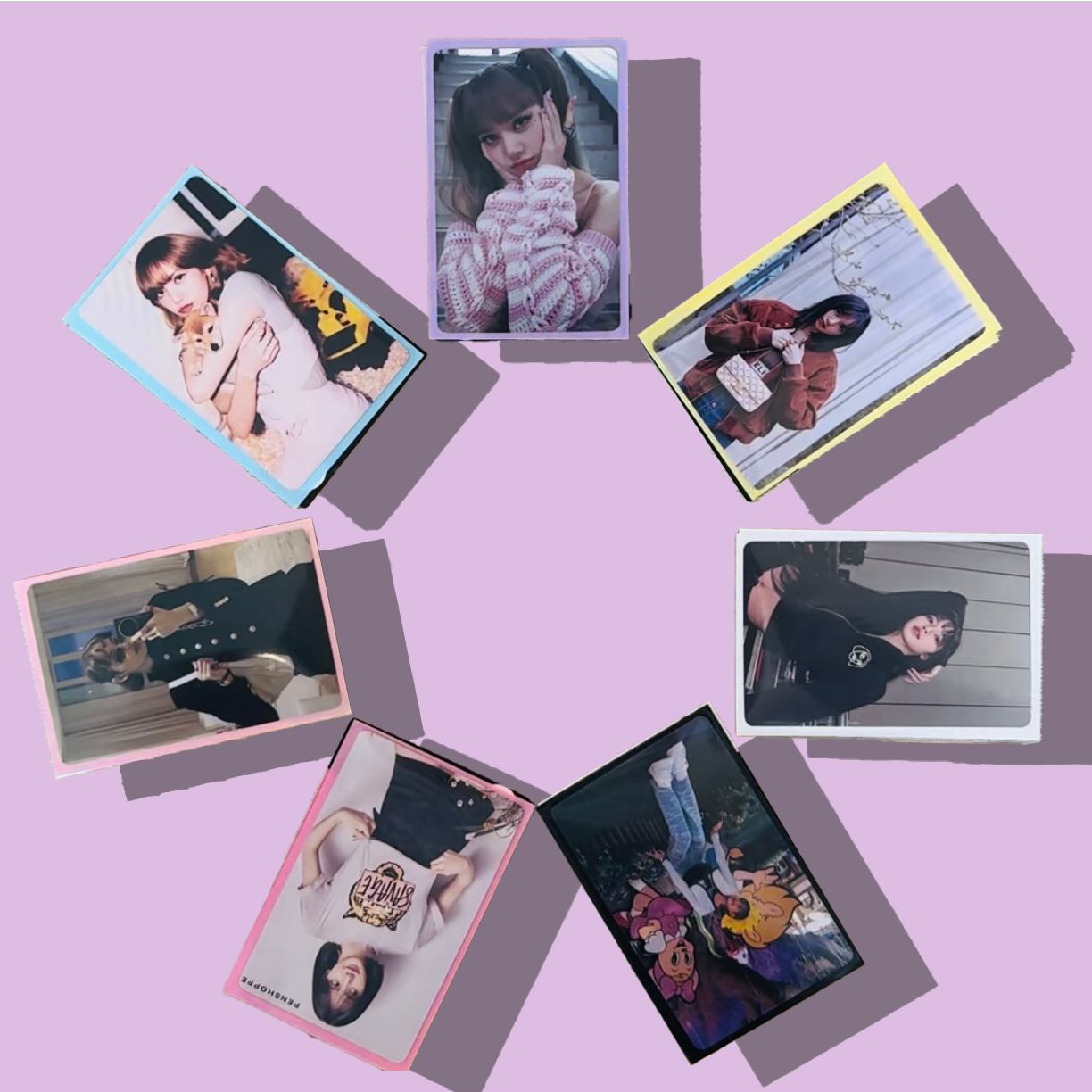 Kpop Photocard Premium Sleeves | All Color 100 Microns 61 x 91 mm Kpop photocards Colored Protector | Acid-Free 50 PCs Black